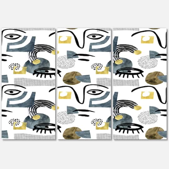 Designart - Collage of Eyes & Doodles In Contemporary Style I